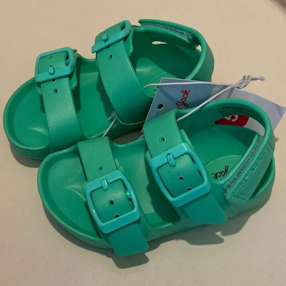 Cat & Jack Size 5 Strap Back Jelly Sandals Kelly Green Summer Beach Pool NWT